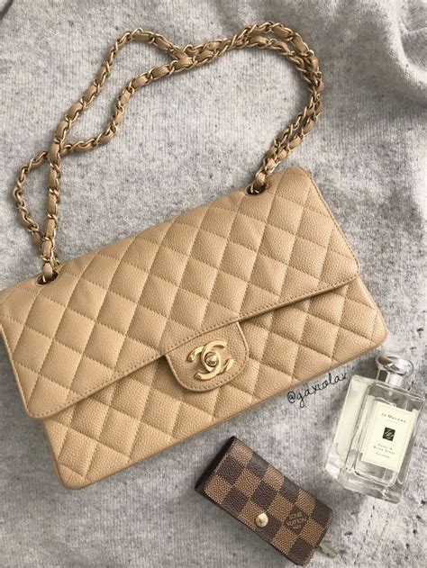 chanel flap beige or black|chanel vintage medium flap.